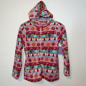 Girls 'Outdoors Kids' Bass Pro Fleece Jacket - Size L (snowflake/tree pattern)